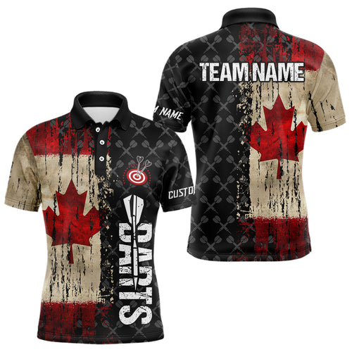 Grunge Vintage Canada Flag Custom Retro Dart Shirts For Men, Pride Team Patriotic Dart Jerseys TDM3691