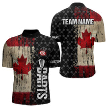 Load image into Gallery viewer, Grunge Vintage Canada Flag Custom Retro Dart Shirts For Men, Pride Team Patriotic Dart Jerseys TDM3691