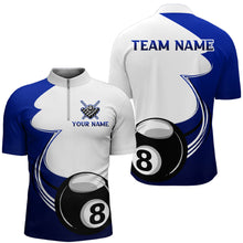 Load image into Gallery viewer, Personalized Billiard Tournament Sport Shirts, 8 Ball Pool Billiard Team Jersey For Men |Blue TDM1779