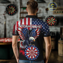 Load image into Gallery viewer, Personalized Patriotic Eagle Dartboard Jersey For Men Custom American Flag Darts Team Shirt TDM4755