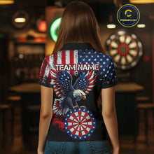 Load image into Gallery viewer, Personalized Patriotic Eagle Dartboard Jersey For Women Custom American Flag Darts Team Shirt TDM4755