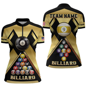 Personalized Yellow Billiard Ball 8 Ball 9 Sport Jerseys For Women, Unique Billiard Shirts For Team TDM2039