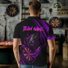 Load image into Gallery viewer, Personalized Purple Thunder Lightning Wolf Darts Shirt For Men, Darts Team Jersey Polo &amp; 1/4 Zip TDM4384