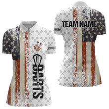 Load image into Gallery viewer, Grunge Retro US Flag Custom Darts Shirt For Women, Darts Jersey Pocket Option TDM3797