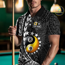 Load image into Gallery viewer, Custom White Black Tribal Yin-Yang 8 &amp; 9 Ball Billiard Shirt For Men, Funny Pool Team Jersey TDM4687