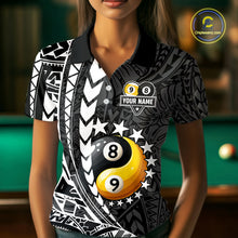 Load image into Gallery viewer, Custom White Black Tribal Yin-Yang 8 &amp; 9 Ball Billiard Shirt For Women, Funny Pool Team Jersey TDM4687