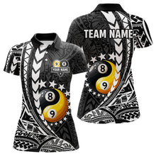 Load image into Gallery viewer, Custom White Black Tribal Yin-Yang 8 &amp; 9 Ball Billiard Shirt For Women, Funny Pool Team Jersey TDM4687