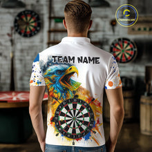 Load image into Gallery viewer, Funny Dartboard Colorful Paint Eagle Darts Shirt For Men Custom Darts Team Jersey Polo &amp; 1/4 Zip TDM4293