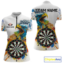 Load image into Gallery viewer, Funny Dartboard Colorful Paint Eagle Darts Shirt For Women Custom Darts Team Jersey Polo &amp; 1/4 Zip TDM4293
