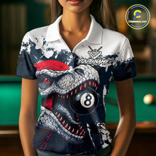 Load image into Gallery viewer, Personalized Dinosaur 8 Ball Billiard Shirt For Women Custom Billiard Team Shirts, Pool Jersey |Red TDM4766