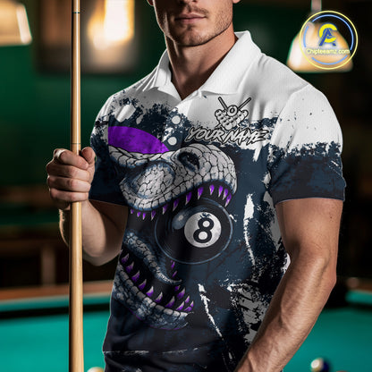 Personalized Sauropod 8 Ball Billiard Shirt For Men Custom Billiard Team Shirt, Pool Jersey|Purple TDM4768