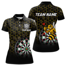 Load image into Gallery viewer, Funny Bee Hexagon Dart Shirts For Women – Custom Darts Team Polo &amp; Quarter Zip Jerseys TDM4003