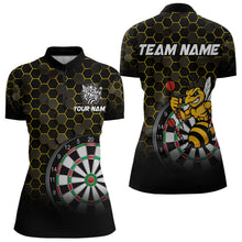 Load image into Gallery viewer, Funny Bee Hexagon Dart Shirts For Women – Custom Darts Team Polo &amp; Quarter Zip Jerseys TDM4003
