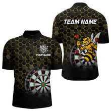 Load image into Gallery viewer, Funny Bee Hexagon Dart Shirts For Men – Custom Darts Team Polo &amp; Quarter Zip Jerseys TDM4003