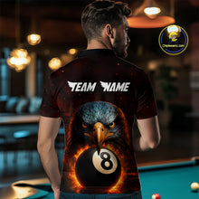 Load image into Gallery viewer, Personalized Eagle 8 Ball Fire Billiard Shirts For Men, 8 Ball Pool Team Shirts, Billiard Jerseys TDM4066