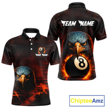 Load image into Gallery viewer, Personalized Eagle 8 Ball Fire Billiard Shirts For Men, 8 Ball Pool Team Shirts, Billiard Jerseys TDM4066