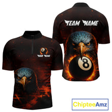 Load image into Gallery viewer, Personalized Eagle 8 Ball Fire Billiard Shirts For Men, 8 Ball Pool Team Shirts, Billiard Jerseys TDM4066