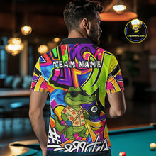 Load image into Gallery viewer, Funny Alligator Colorful Graffiti Style Custom 8 Ball Billiard Shirt For Men Best Pool Team Jersey TDM4780