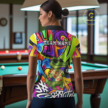 Load image into Gallery viewer, Funny Alligator Colorful Graffiti Style Custom 8 Ball Billiard Shirt For Women Best Pool Team Jersey TDM4780