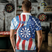 Load image into Gallery viewer, American Flag Dartboard Paint Patriotic Darts Shirt For Men Custom Darts Jerseys Polo &amp; 1/4 Zip TDM4607