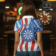 Load image into Gallery viewer, American Flag Dartboard Paint Patriotic Darts Shirt For Women Custom Darts Jerseys Polo &amp; 1/4 Zip TDM4607