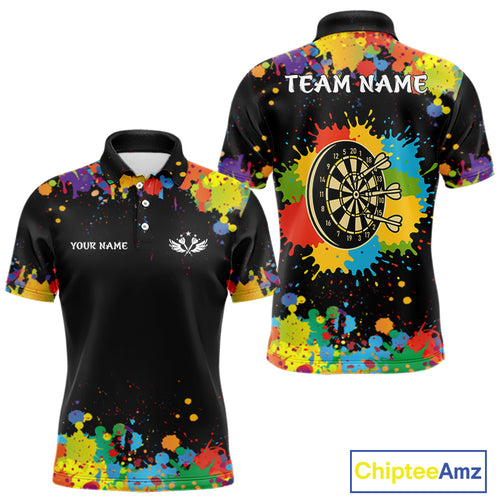 Funny Colorful Darts Shirt With Pocket Option For Men Custom Darts Jersey TDM4620