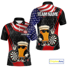 Load image into Gallery viewer, Funny Beer American Flag Darts Shirt For Men Custom Patriotic Darts Team Jersey Polo &amp; 1/4 Zip TDM6062