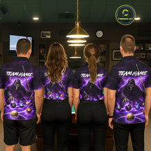 Load image into Gallery viewer, Purple Flaming Grim Reaper Billiard Shirt For Women Custom Pool Team Jersey Polo &amp; Quarter Zip Shirt TDM5739