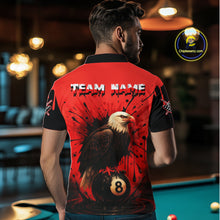 Load image into Gallery viewer, Red 8 Ball Pool Eagle Paint Splash Billiard Shirt For Men Custom Billiard Jersey Polo &amp; 1/4 Zip TDM5492