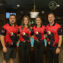 Load image into Gallery viewer, Red 8 Ball Pool Eagle Paint Splash Billiard Shirt For Men Custom Billiard Jersey Polo &amp; 1/4 Zip TDM5492