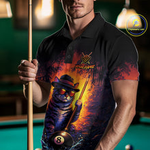 Load image into Gallery viewer, Personalized Vintage Funny Cat 8 Ball Billiard Shirt For Men, Pool Team Jersey Polo &amp; 1/4 Zip TDM5751