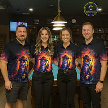 Load image into Gallery viewer, Personalized Vintage Funny Cat 8 Ball Billiard Shirt For Men, Pool Team Jersey Polo &amp; 1/4 Zip TDM5751
