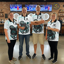 Load image into Gallery viewer, White Grunge Wolf Dart Shirt &amp; Pocket Option Custom Men Dart Jersey|Turquoise TDM5510