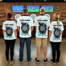 Load image into Gallery viewer, White Grunge Wolf Dart Shirt &amp; Pocket Option Custom Men Dart Jersey|Turquoise TDM5510