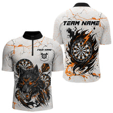 Load image into Gallery viewer, White Grunge Wolf Dart Shirt &amp; Pocket Option Custom Men's Dart Jersey|Orange TDM5511