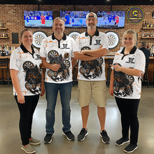 Load image into Gallery viewer, White Grunge Wolf Dart Shirt &amp; Pocket Option Custom Women's Dart Jersey|Orange TDM5511