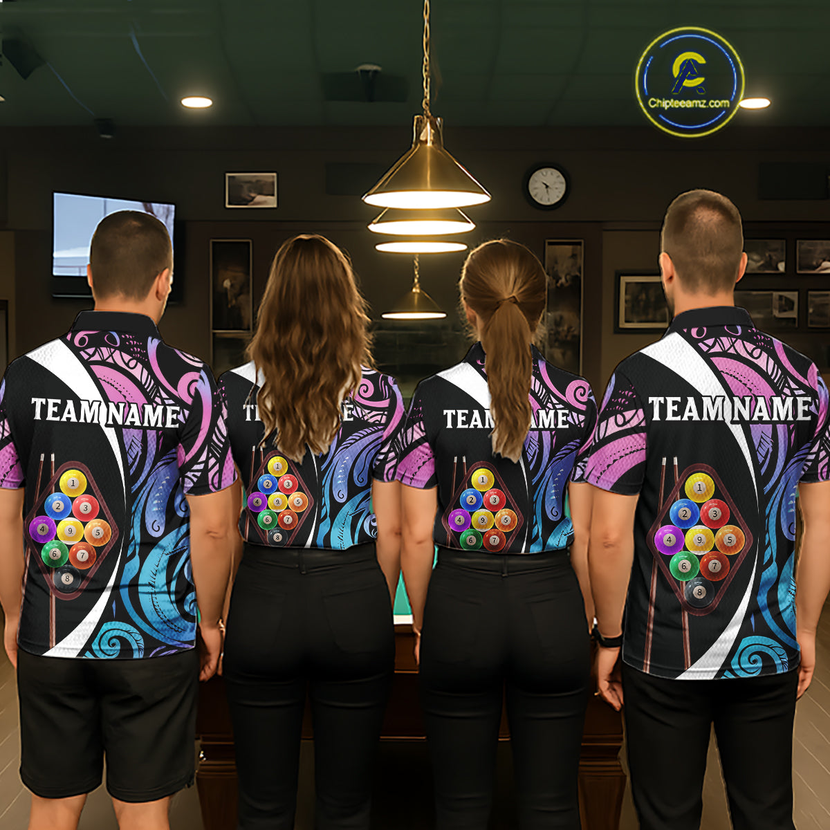 Personalized Tribal 9 Ball Billiard Shirt For Men Custom 9 Ball Pool Team Jersey Polo & 1/4 Zip TDM6128