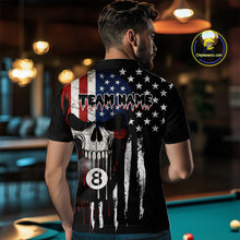 Load image into Gallery viewer, Grunge American Flag Skull 8 Ball Billiard Shirt For Men Custom Patriotic Pool Team Jersey TDM5042