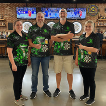 Load image into Gallery viewer, Green Grunge Funny Alligator Darts Shirt For Men Custom Darts Jersey Polo &amp; 1/4 Zip, Darts Gifts TDM6373
