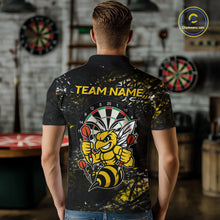 Load image into Gallery viewer, Yellow Grunge Funny Bee Darts Shirt For Men Custom Darts Jersey Team Polo &amp; 1/4 Zip, Darts Gifts TDM6374