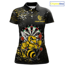 Load image into Gallery viewer, Yellow Grunge Funny Bee Darts Shirt For Women Custom Darts Jersey Team Polo &amp; 1/4 Zip, Darts Gifts TDM6374