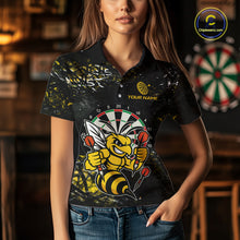 Load image into Gallery viewer, Yellow Grunge Funny Bee Darts Shirt For Women Custom Darts Jersey Team Polo &amp; 1/4 Zip, Darts Gifts TDM6374
