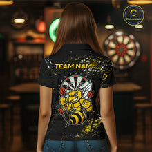 Load image into Gallery viewer, Yellow Grunge Funny Bee Darts Shirt For Women Custom Darts Jersey Team Polo &amp; 1/4 Zip, Darts Gifts TDM6374