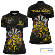 Load image into Gallery viewer, Yellow Grunge Funny Bee Darts Shirt For Women Custom Darts Jersey Team Polo &amp; 1/4 Zip, Darts Gifts TDM6374