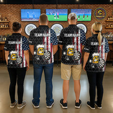 Load image into Gallery viewer, Funny Angry Beer Grunge American Flag Darts Shirt For Women Custom Patriotic Darts Team Jersey TDM5563