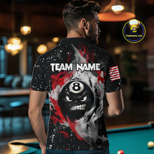 Load image into Gallery viewer, Funny 8 Ball Pool Billiard Shirts For Men Custom Smoke Splatter Billiard Team Jersey Polo &amp; 1/4 Zip TDM6617