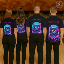 Load image into Gallery viewer, Funny Cat Retro Neon Bowling Shirt For Men Custom Bowling Team Jersey Polo &amp; Quarter Zip TDM5817