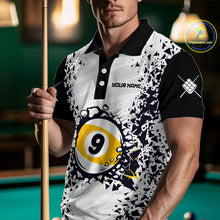 Load image into Gallery viewer, Funny Crack 9 Ball Billiard Polo &amp; 1/4 Zip For Men Custom 9 Ball Pool Team Shirt, Billiard Jersey TDM4897