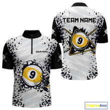 Load image into Gallery viewer, Funny Crack 9 Ball Billiard Polo &amp; 1/4 Zip For Men Custom 9 Ball Pool Team Shirt, Billiard Jersey TDM4897