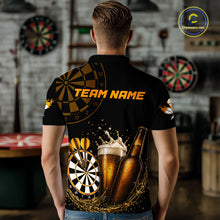 Load image into Gallery viewer, Custom Yellow Funny Dartboard Beer Darts Shirt For Men, Darts Team Jersey Polo &amp; Quarter Zip TDM6453